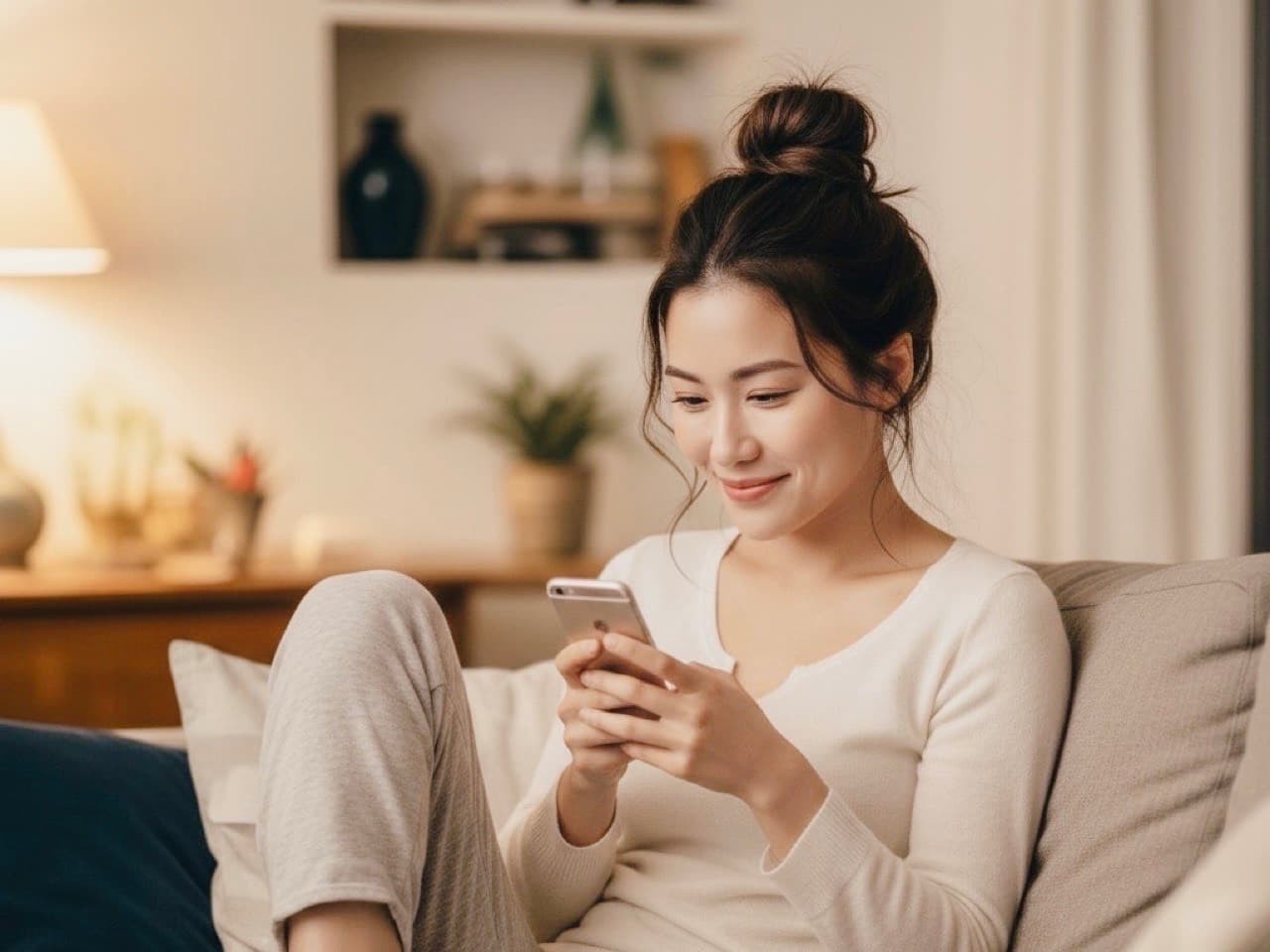 スマホで条件や日付を設定する様子